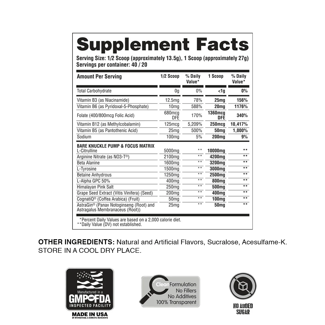 Bare Knuckle - Premium Non-Stimulant Nitrate Infused Pre-Workout Powerhouse - Image 4